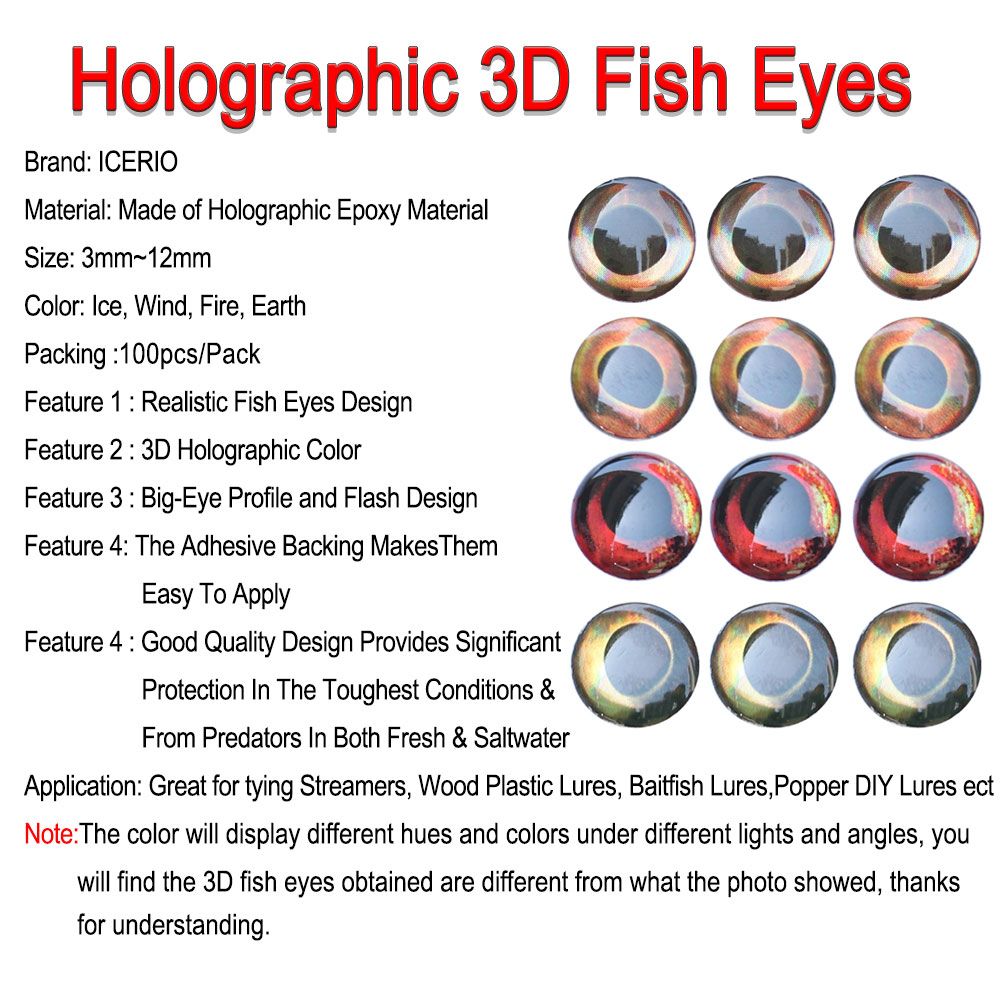 ICERIO 100 sztuk holograficzne – Fishing Equipment Parts recenzja i cena